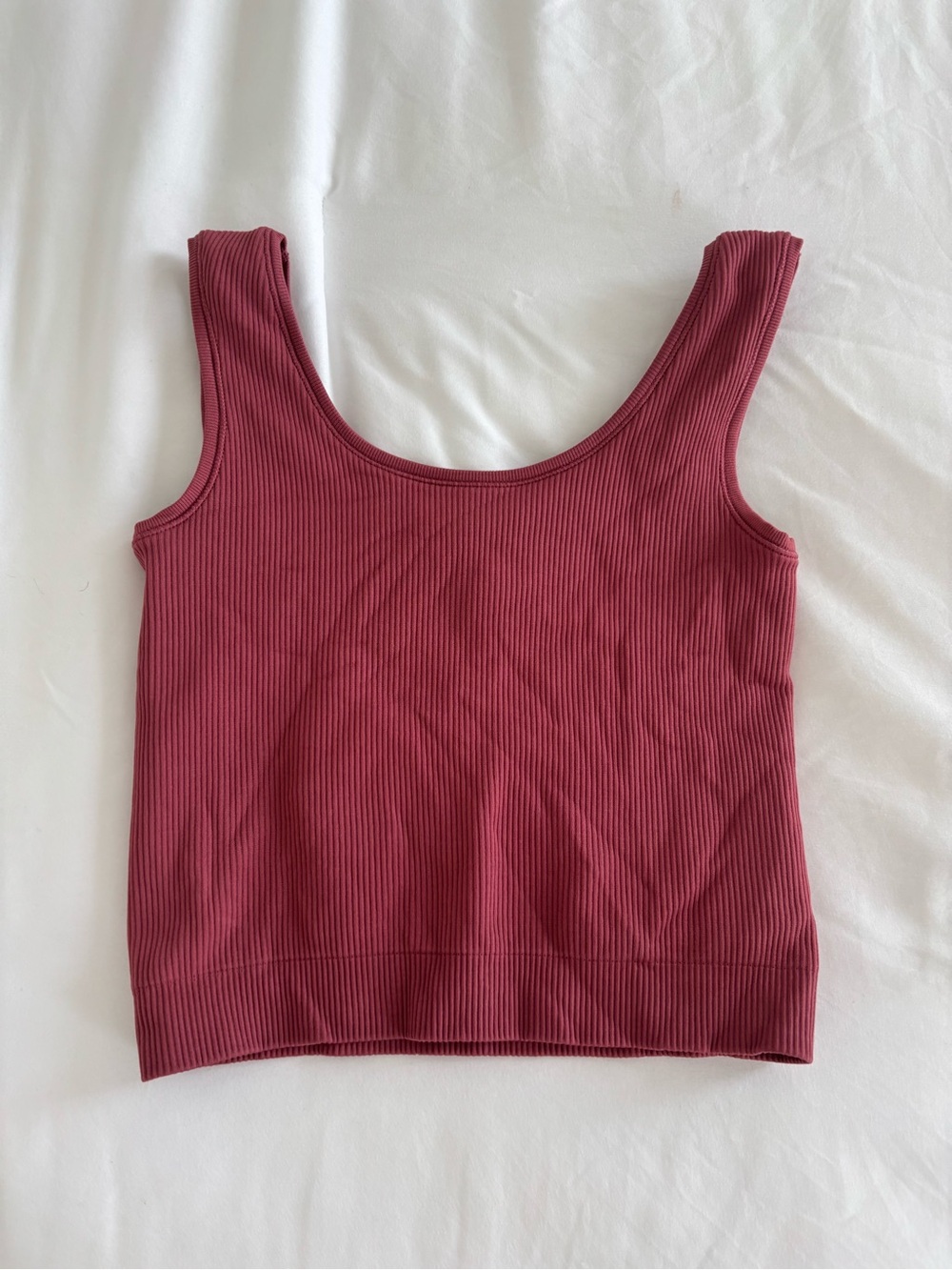 athleta girl ribbed scoop tank top - burgundy (WORN ONCE) 🤍